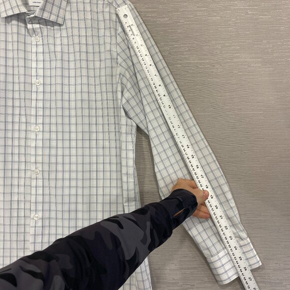 Mizzen + Main Shirt Mens Large White Check Large Trim Fit Button Up Long Sleeve - Picture 9 of 13